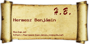 Hermesz Benjámin névjegykártya